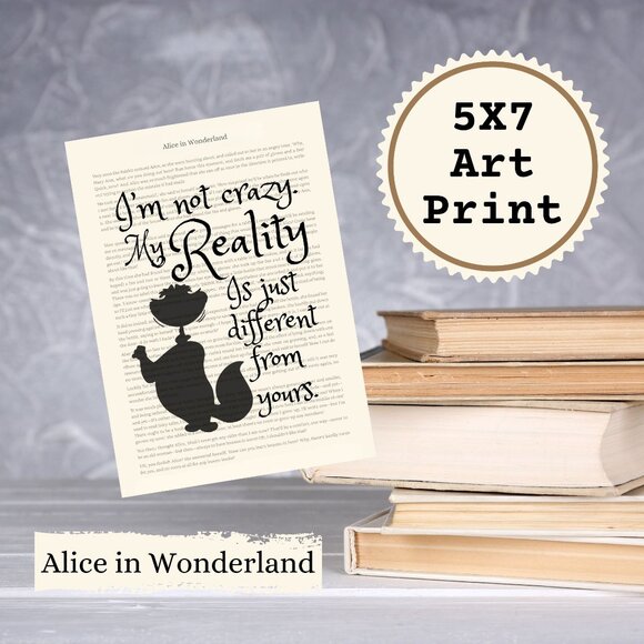Alice in Wonderland Book Page Wall Art Print - Picture 1 of 2